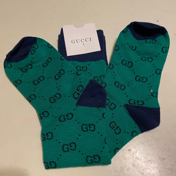 Gucci Green Patterned Men's Sock - Picture 4 of 5